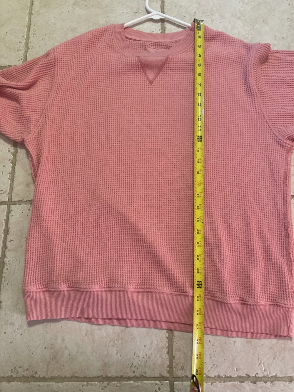 Aerie Pink Waffle Knit Sweatshirt Pullover Size Medium - Picture 7 of 8